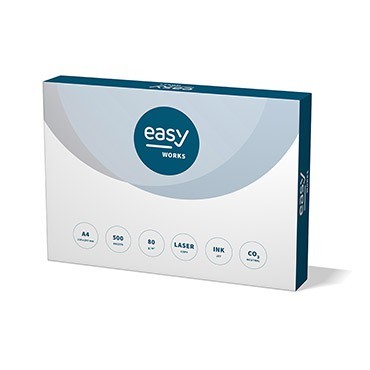CO2 neutral EASY Works 80g, A4, 100.000 Blatt, Officepapier für vielseitige Bürozwecke, 80g-Copy